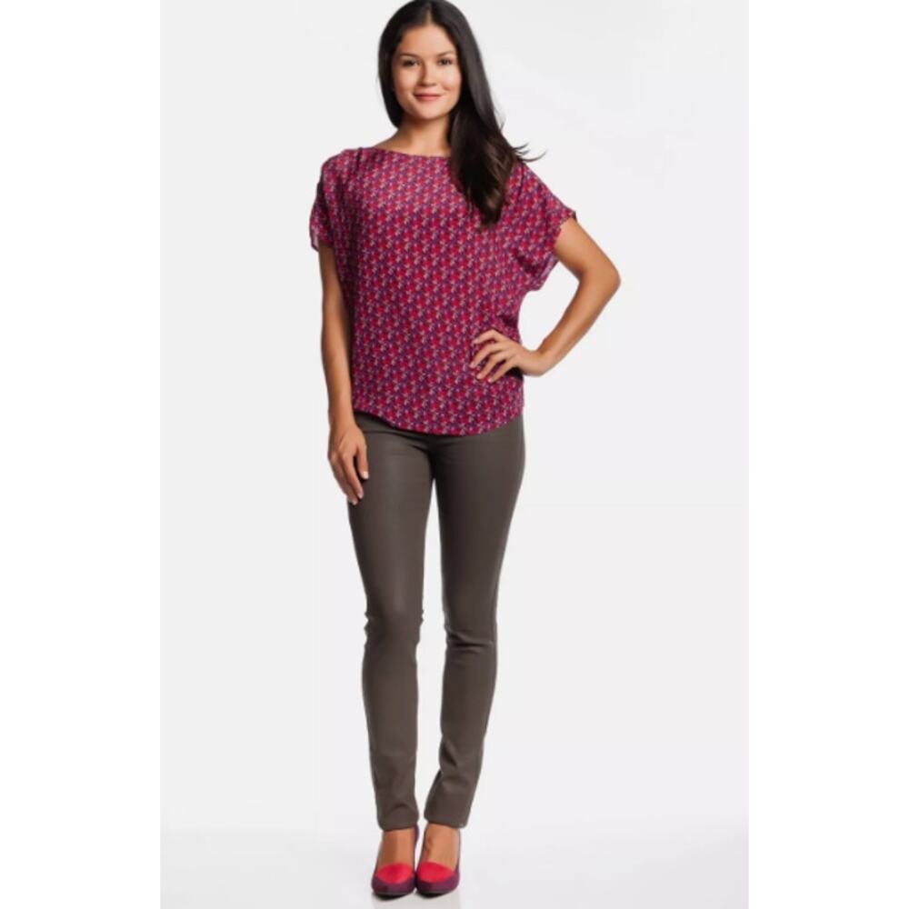 Joie Pink Patterned Short-Sleeve Blouse